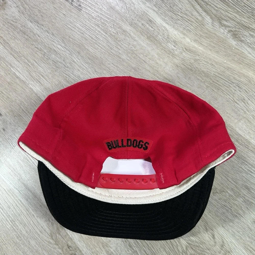 VTG Georgia Bulldogs Snapback Hat College AJD Red Black Wool Cap USA